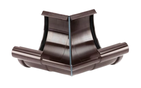 Угол желоба универсальный 135 град коричневый RAL 8019 GLC PVC