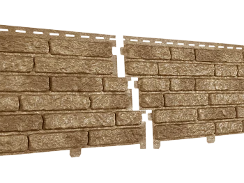 Фасадная панель Стоун-Хаус кварцит темно-бежевый Ю-Пласт 2000мм*250мм, 0,5м2