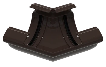 Угол желоба универсальный более 90 град коричневый RAL 8019GLC PVC
