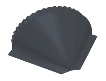 Заглушка к коньку полукруглому конусная с ребр. R90мм Rooftop БАРХАТ (Matt) RAL7024 PE 0,5мм Zn180 Заглушка к коньку полукруглому конусная с ребр. R90мм Rooftop БАРХАТ (Matt) RAL7024 PE 0,5мм Zn180