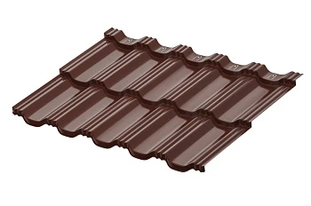 Металлическая модульная черепица профиль Гётеборг 1205х765мм Rooftop Бархат RAL8017 PE 0,5мм Zn180 Металлическая модульная черепица профиль Гётеборг 1205х765мм Rooftop Бархат RAL8017 PE 0,5мм Zn180